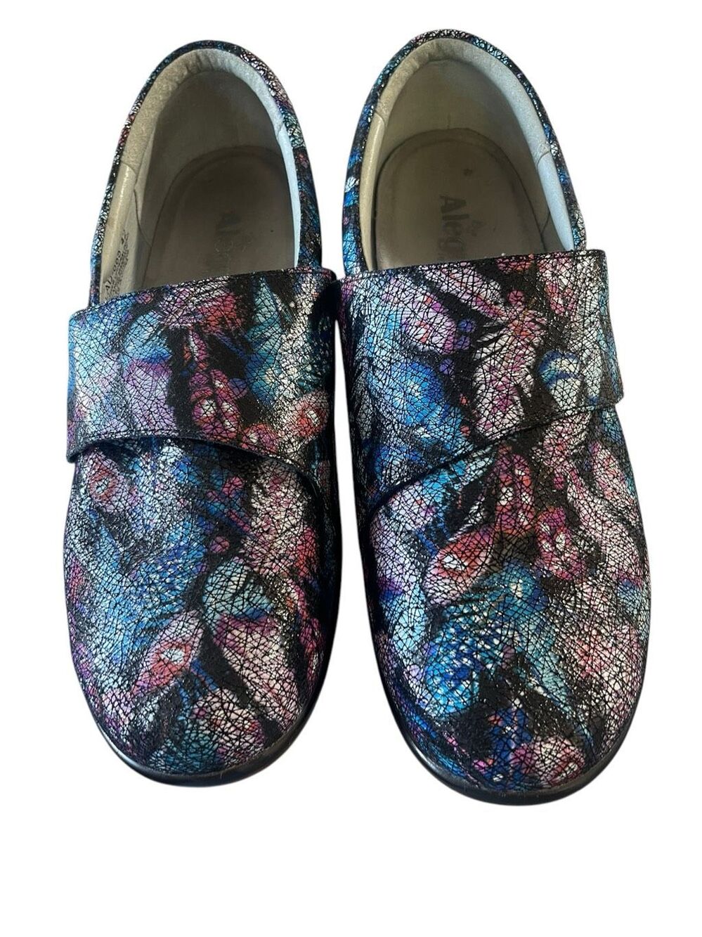 Alegria Lauryn Womens Multicolor Feather Print Loafer Comfort Shoes Size 42